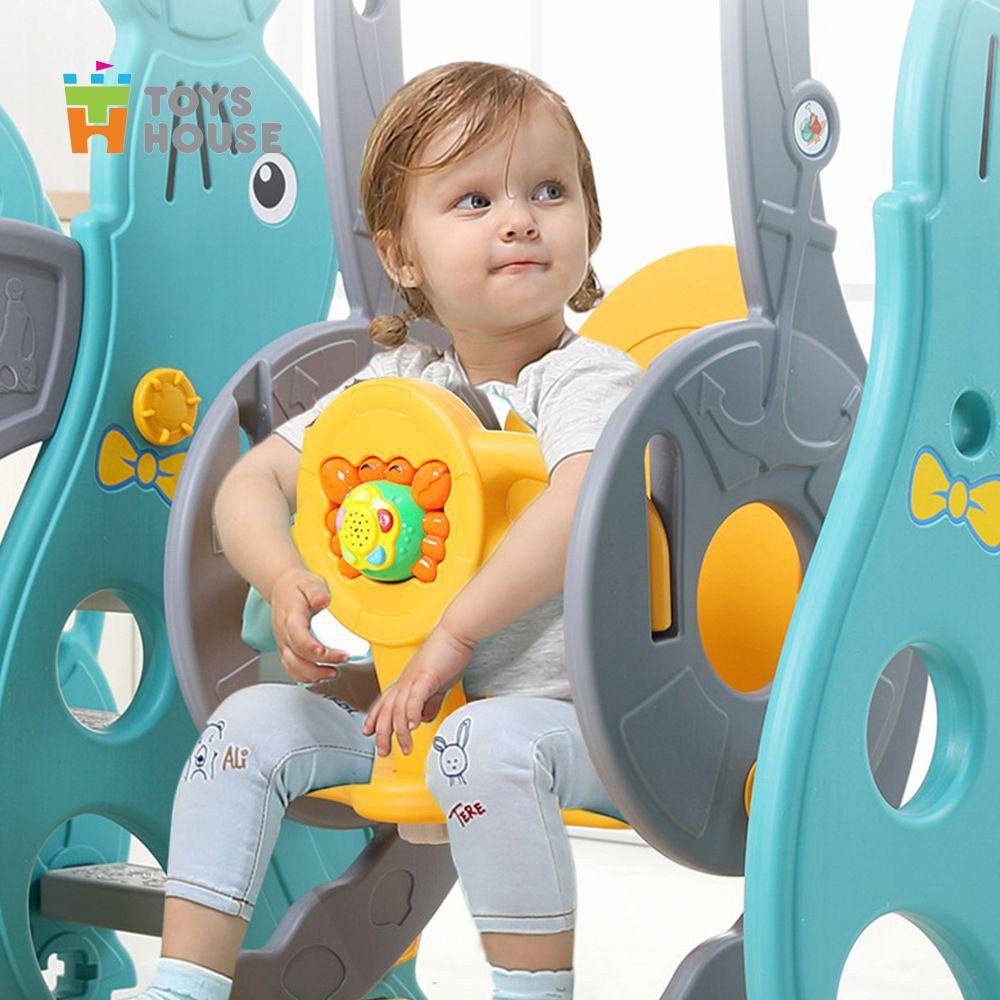 Xích đu kèm khung bóng rổ và cầu trượt, đồ chơi vận động cho bé Toys house WM19020, hàng chính hãng cao cấp