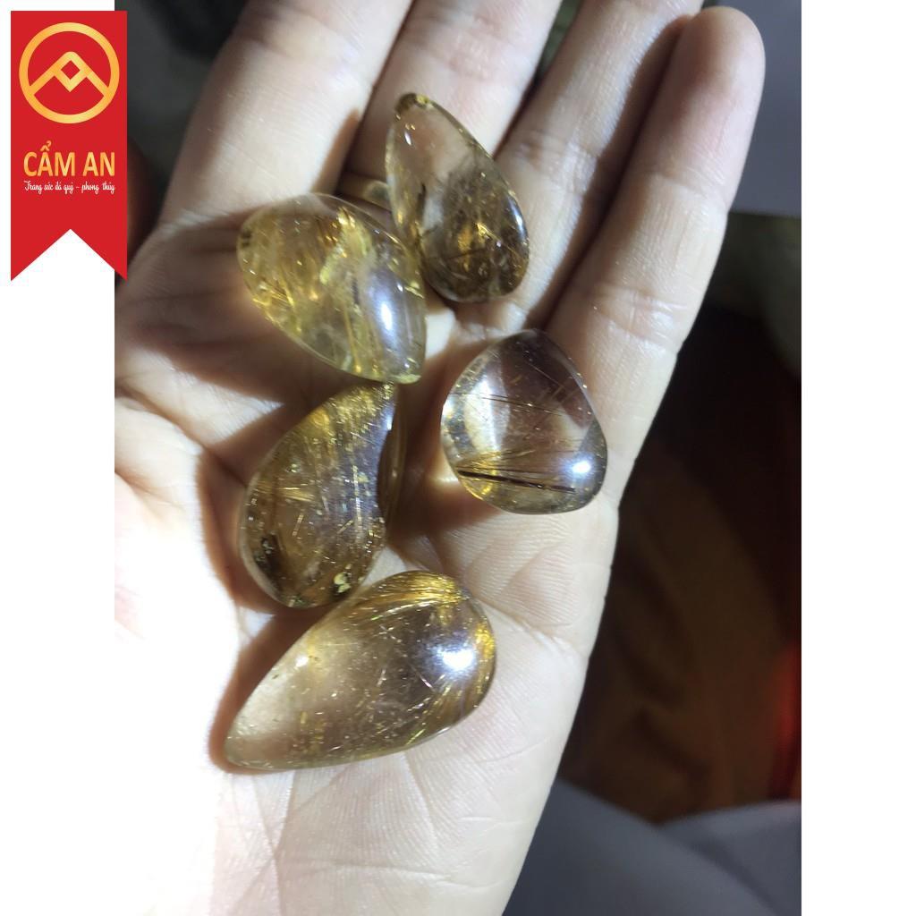 Mặt đá thach anh tóc ánh kim