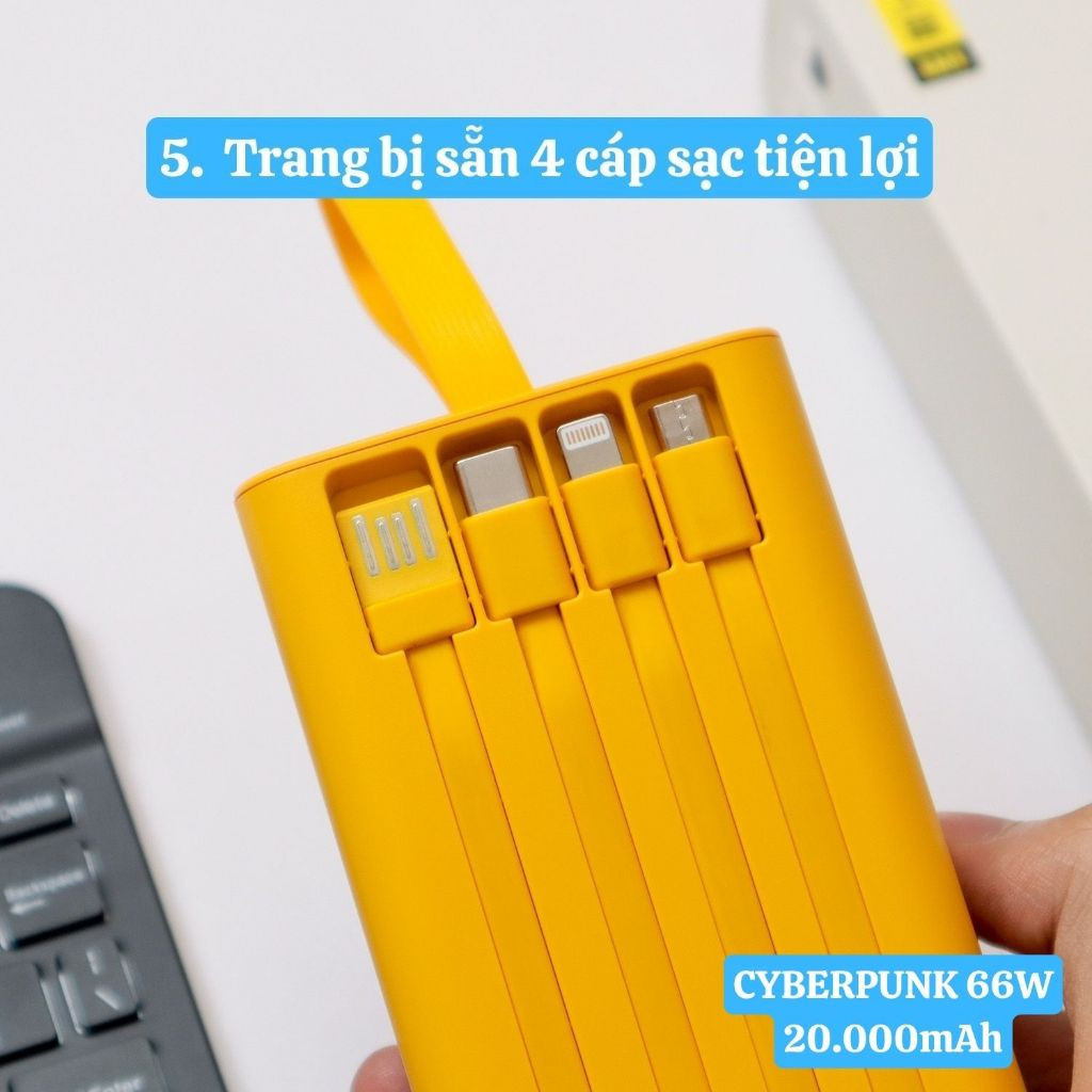 Pin Sạc Dự Phòng HXSJ QT157 66W 20.000mAh (Đo Công Suất Dòng Sạc, Trong Suốt, LED Hiển Thị) - Hàng Chính Hãng