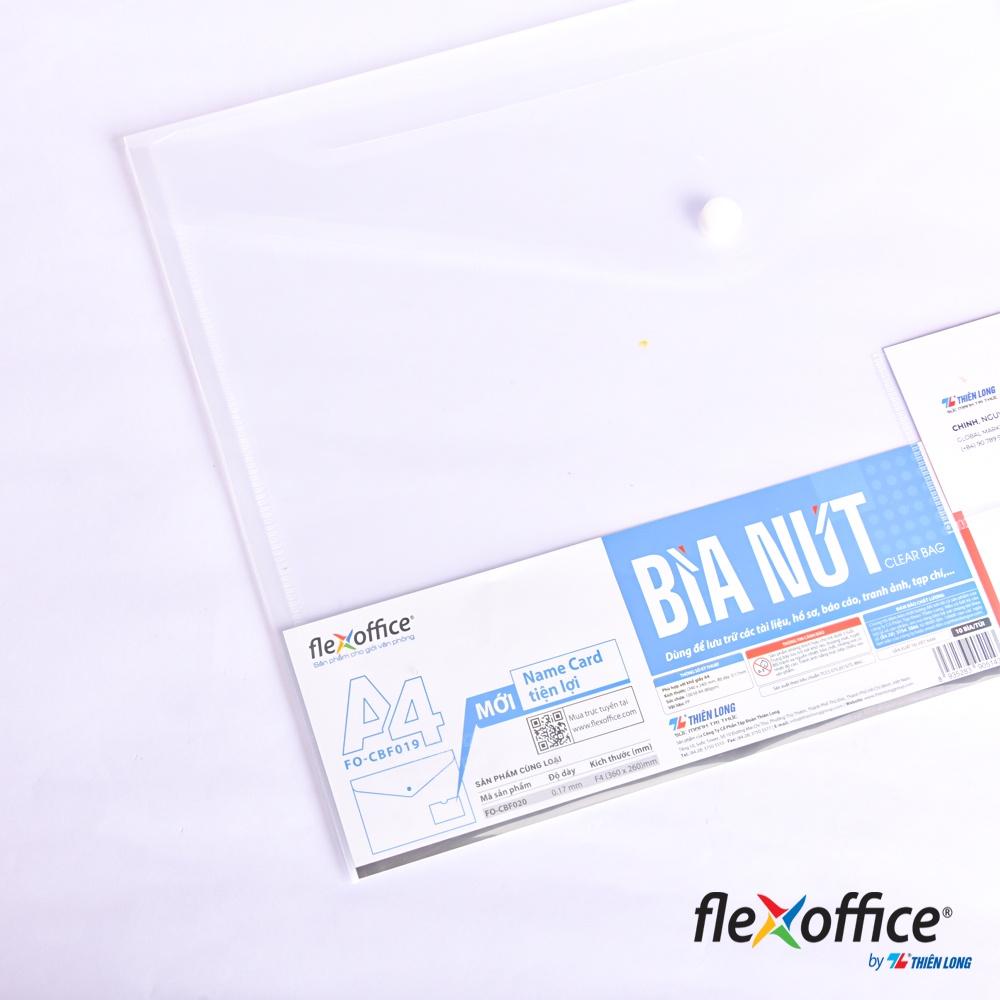 Bìa nút Name Card Clear Bag Thiên Long Flexoffice- A4/F4