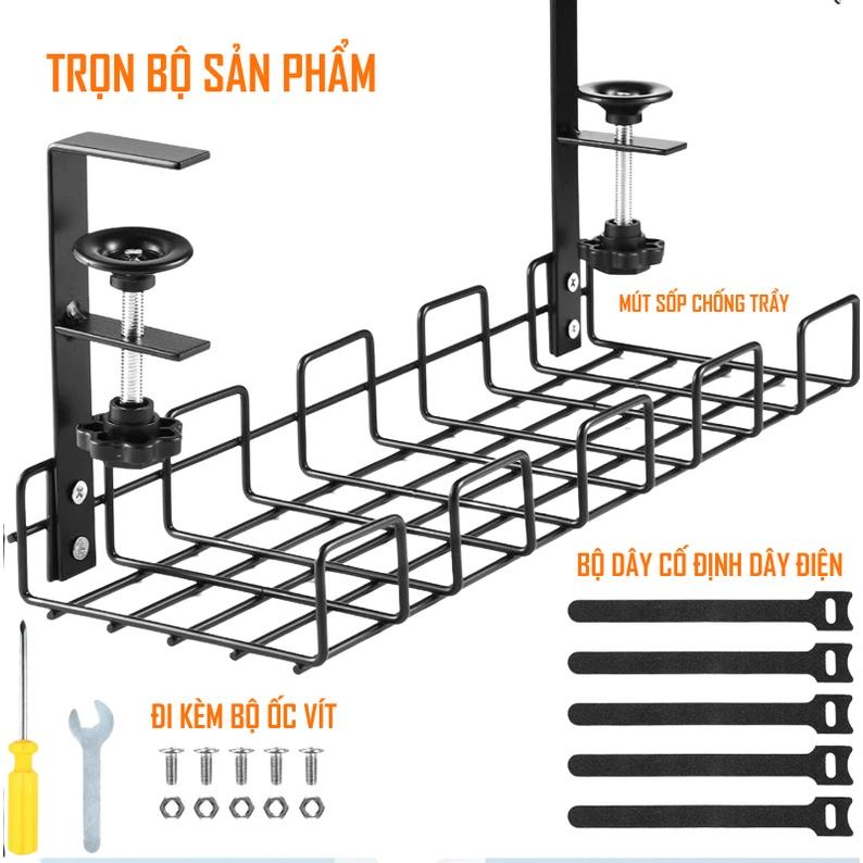 Giá đỡ treo ổ cắm điện gắn bàn, máng treo dây điện phụ kiện tiện lợi gọn gàng lắp đặt nhanh chóng