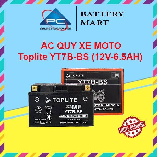 Ắc quy xe moto Toplite YT7B-BS 12V - 6.5AH, dùng cho Yamaha BWS 125 (Zuma, MBK Booster)