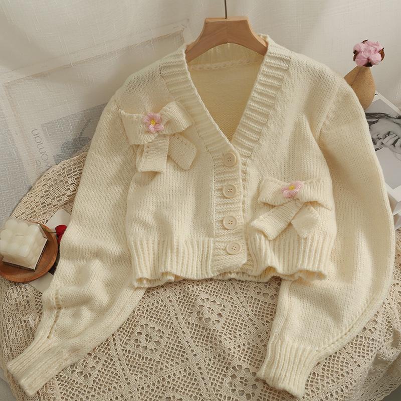 Áo len Cardigan dáng ngắn màu sắc nhẹ nhàng retro Hadu shop