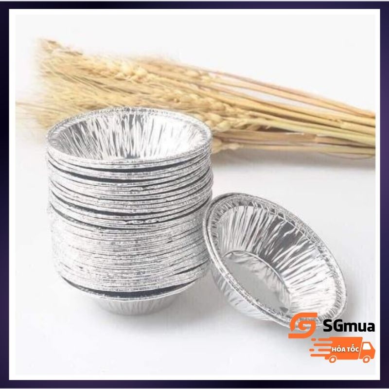Set 50 Cốc, chén bạc, khuôn giấy bạc nhôm nướng hàu, bánh, tart trứng siêu tiện lợi