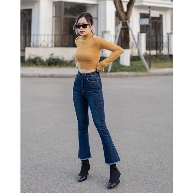 Quần jean nữ ống loe cạp cao 90cm Sofm Wear (L9T)