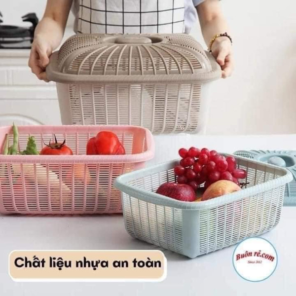 Rổ vuông có nắp đậy Việt Nhật tiện lợi