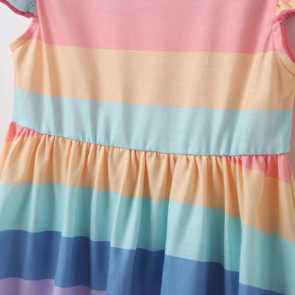 Đầm màu cầu vồng thời trang mùa hè cho bé gái