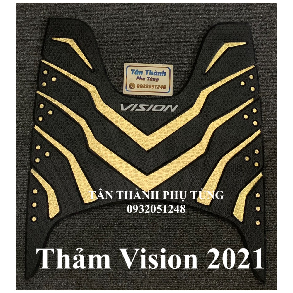 Thảm nhựa dành cho xe Vision 2021 Vàng Gold dày mẫu Indo