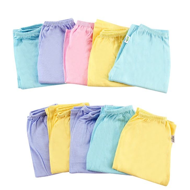 SET 5 QUẦN DÀI MÀU 100% COTTON SƠ SINH(2-12KG)