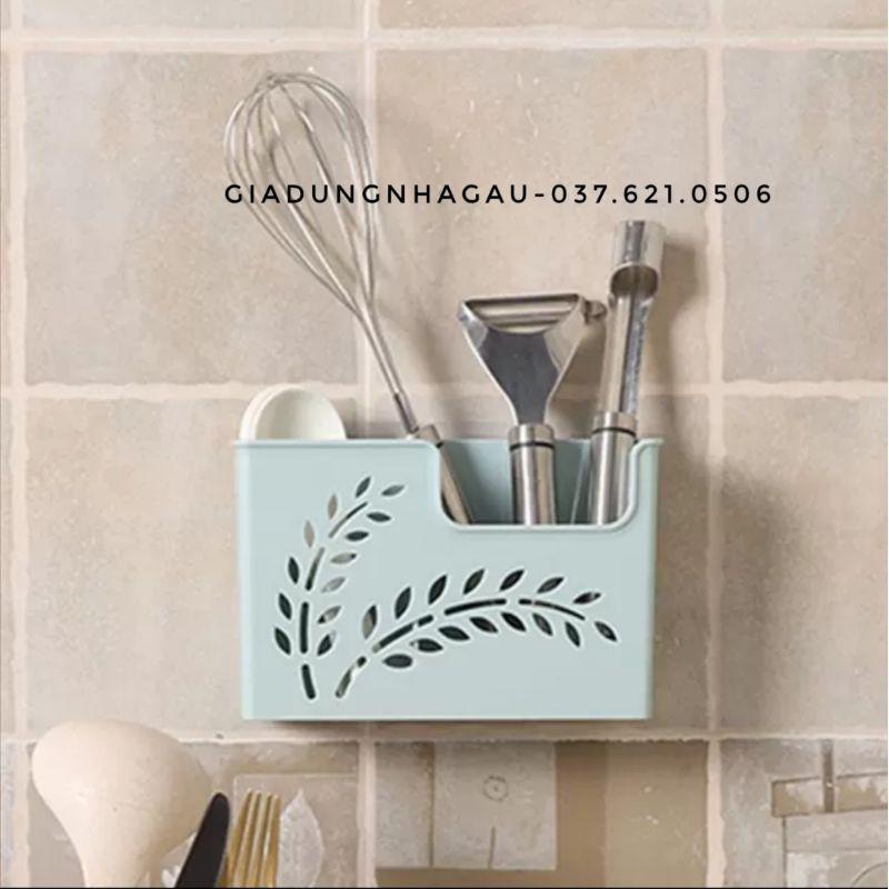 Ống cắm đũa thìa để bàn hoặc dính tường siêu chắc khắc laze