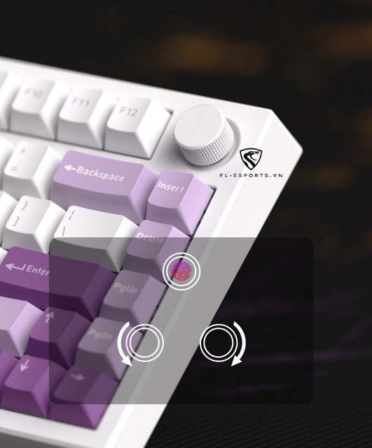 Bàn phím cơ FL-Esports GP75CPM Taro Purple - Hàng chính hãng