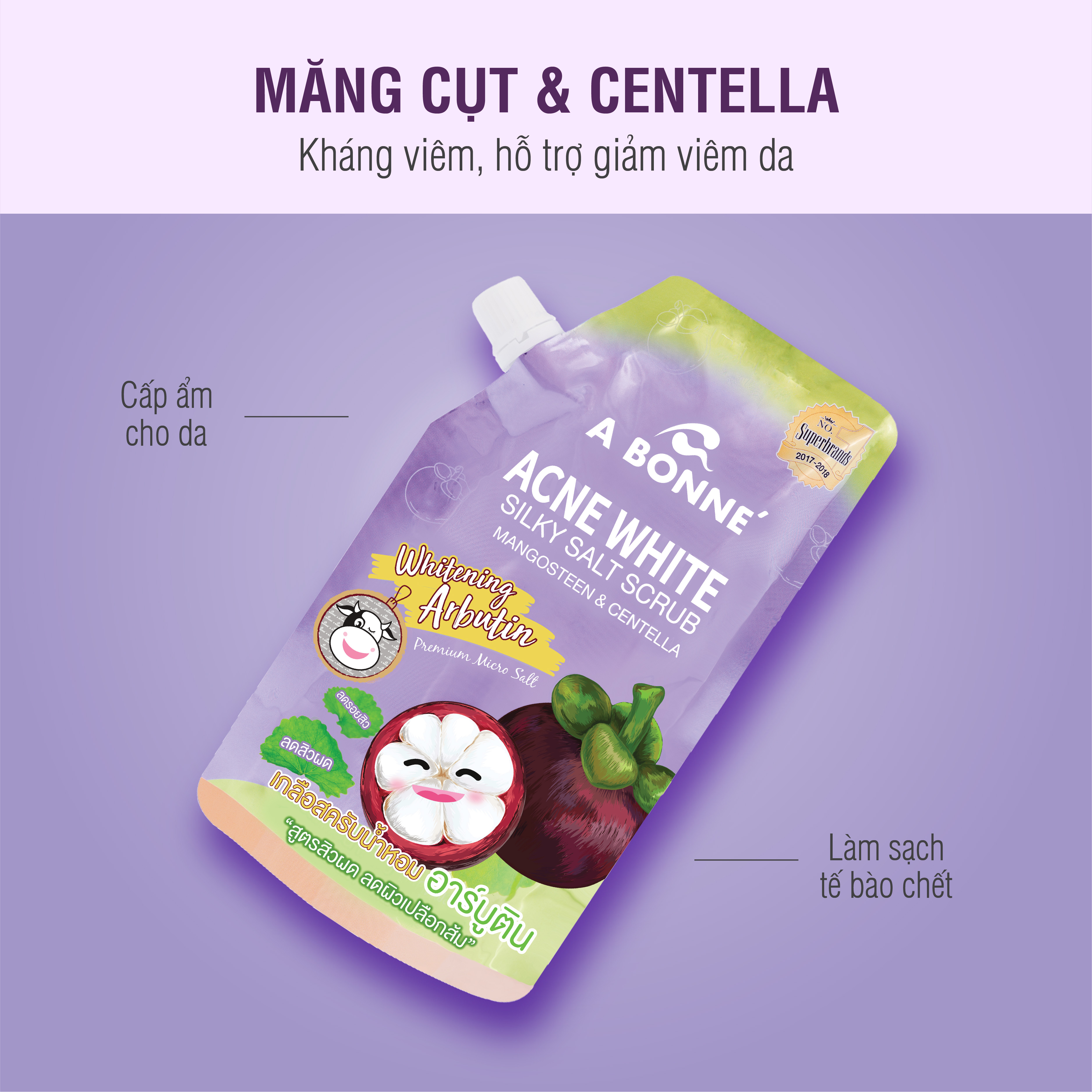 combo 6 gói Muối Tắm Hỗ Trợ ngăn ngừa Mụn A Bonne' Măng Cụt và Centella 350g