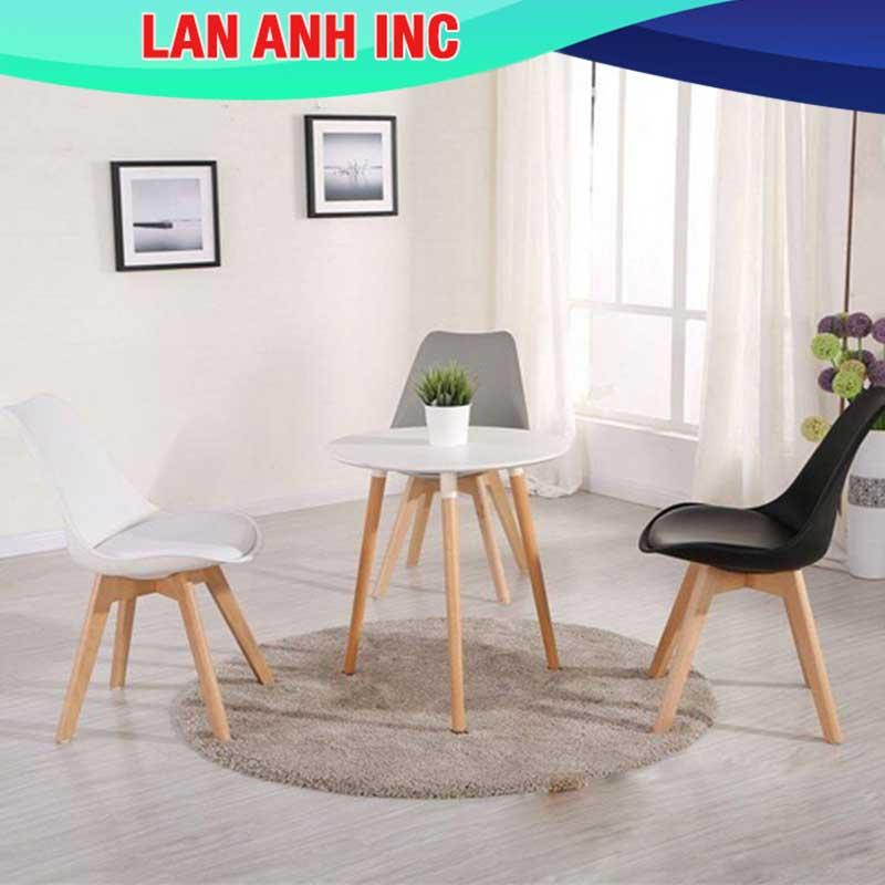 Bộ bàn ăn cafe tròn 3 ghế đẹp hiện đại giá rẻ Eames LA_BBA04