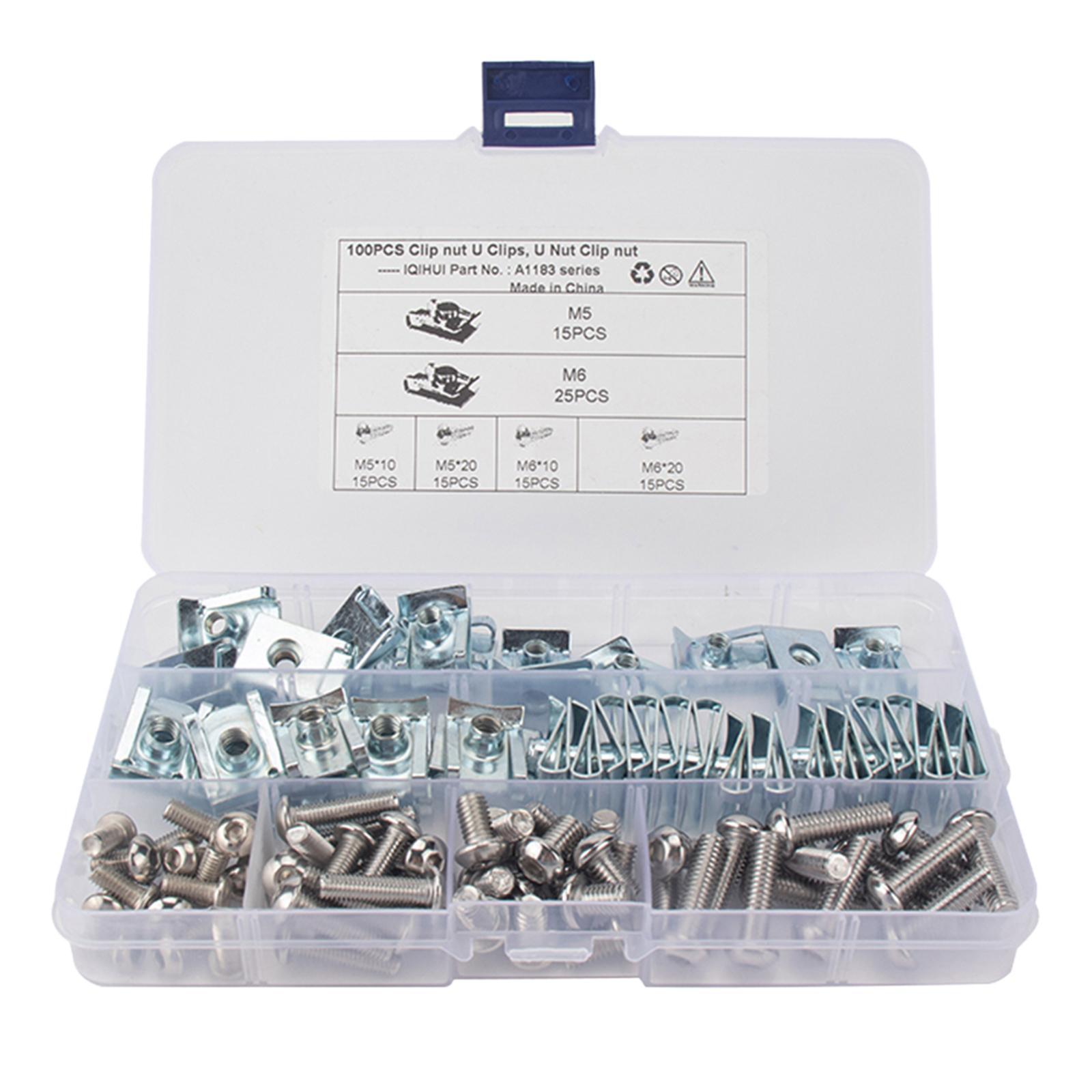 Car Bolt Nut clip Fasteners Kits with Storage Box for Dash Door Panel Interior