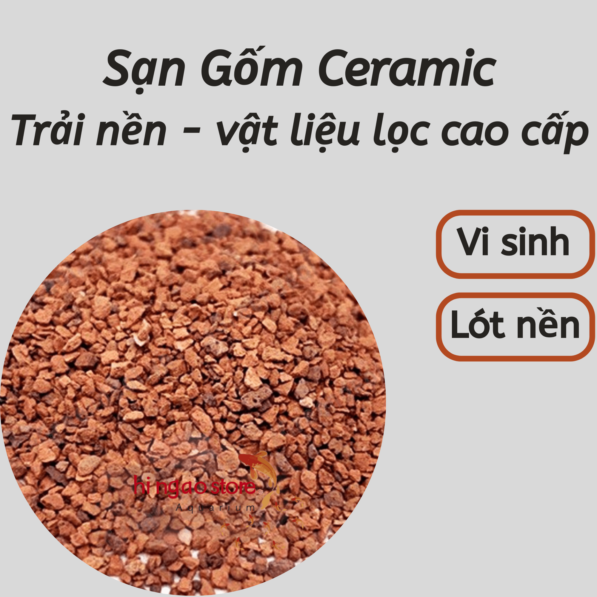 Sạn Gốm - Ceramic Soil trải nền hồ thủy sinh, hồ cá lóc, hồ cá nóc - Phụ kiện thủy sinh - Hingaostore.