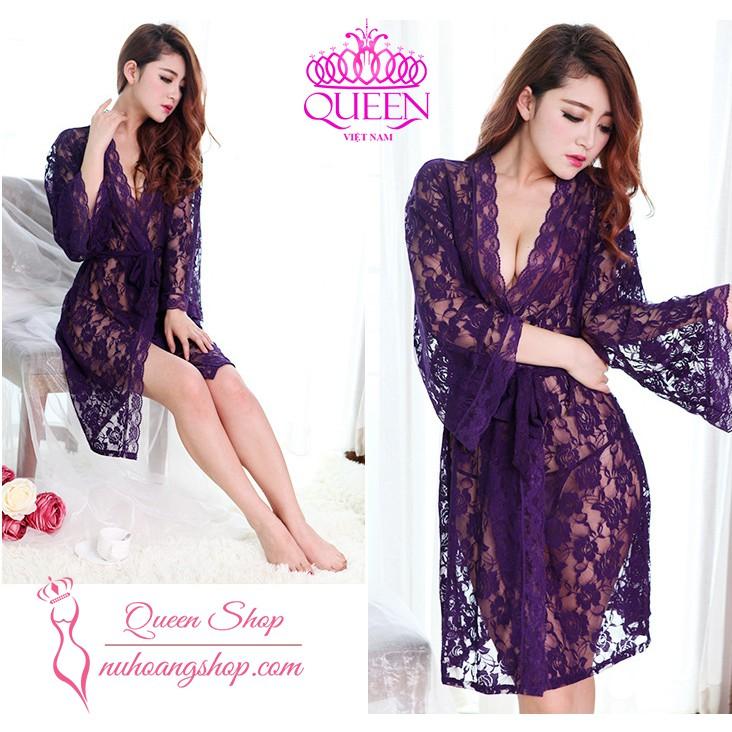 Áo choàng có đồ lót bên trong cao cấp VNS303B - sét bộ áo choàng + đồ lót bên trong