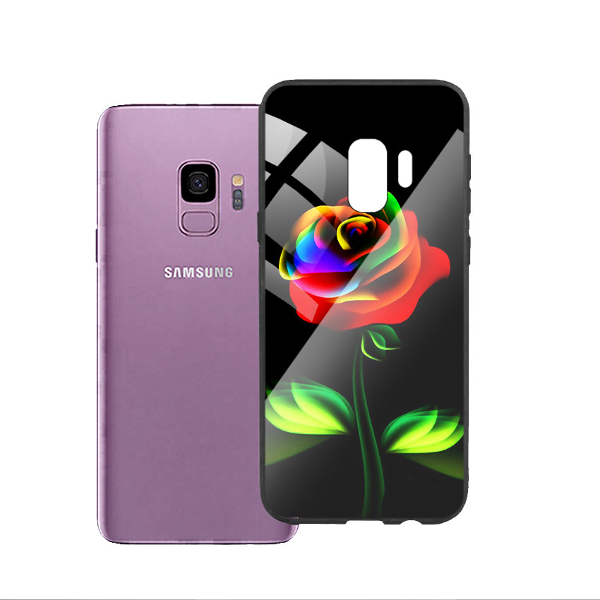 Ốp Lưng Kính Cường Lực cho điện thoại Samsung Galaxy S9 - Rose 11