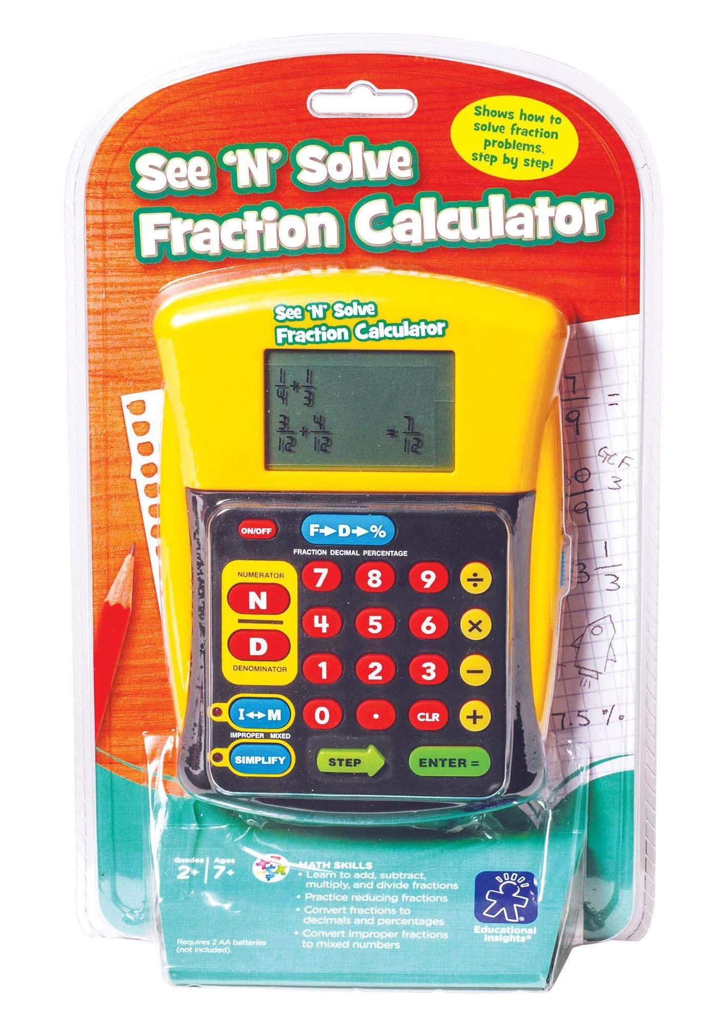 Educational Insights Máy tính giải toán phân số - See 'N' Solve Fraction Calculator