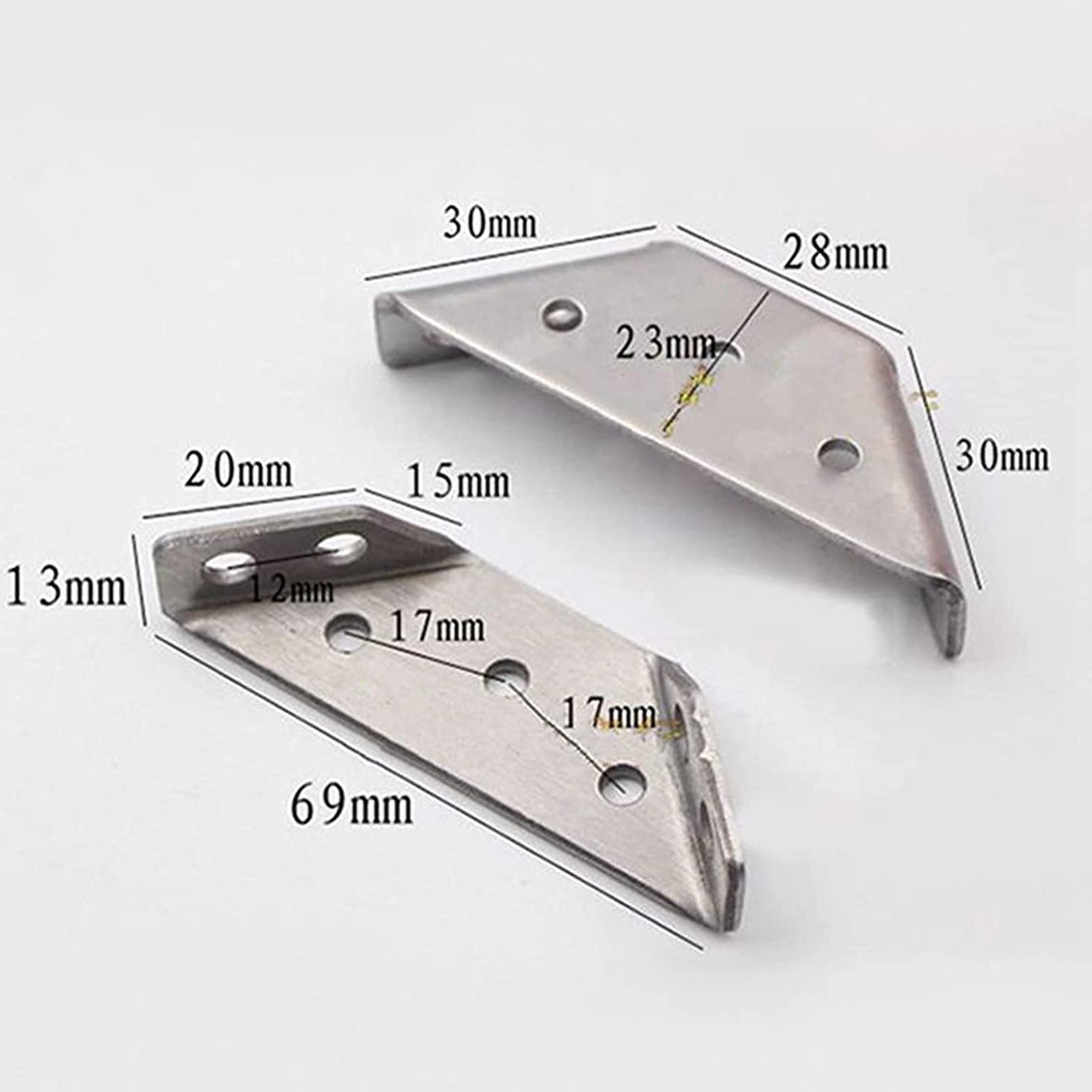 4x Stainless Steel Corner Joint, Furniture Corner Connector Fastener, Angle Corner Brackets for Shelf Window Table