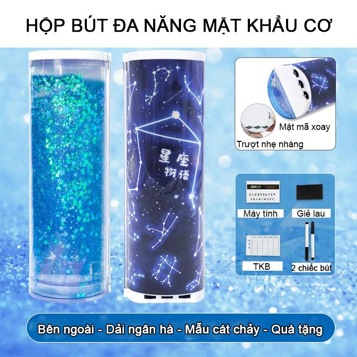 Hộp bút đa năng có mật khẩu thông minh màu xanh dương