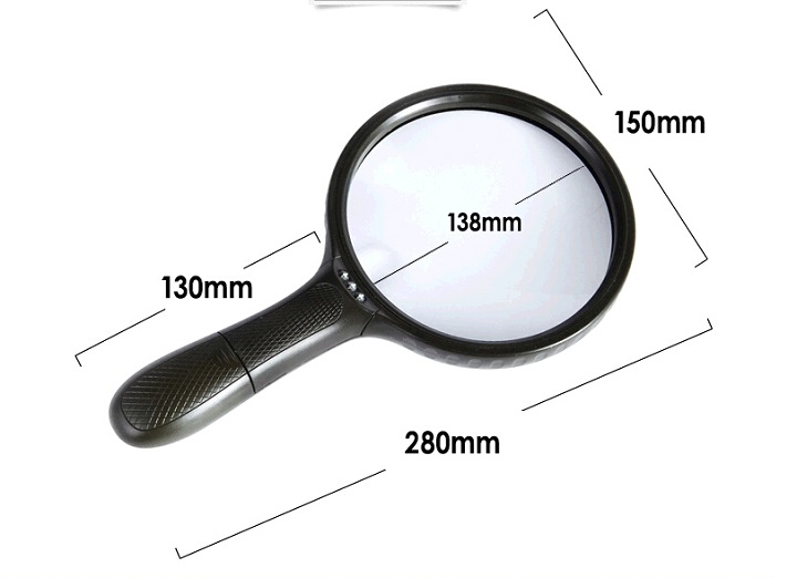 Kính Lúp Cầm Tay 2 Thấu Kính Có Đèn 138mm
