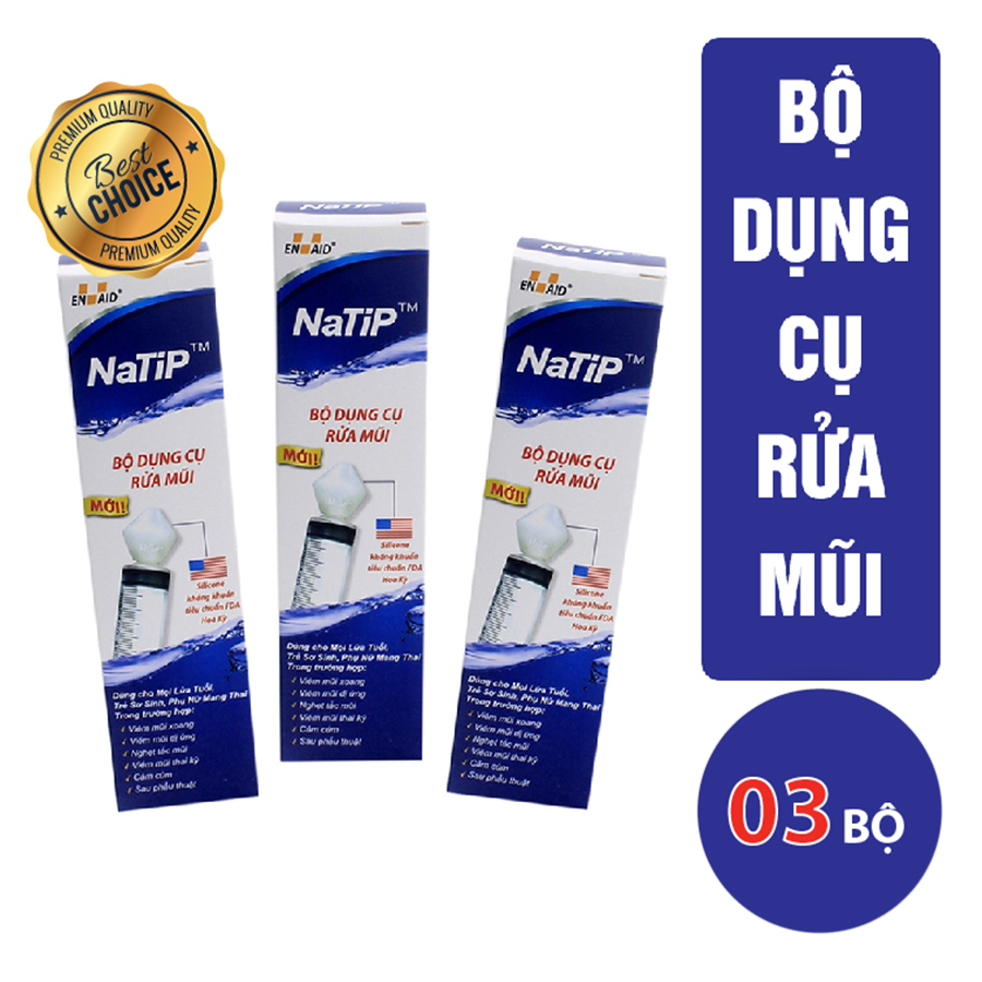 Combo 03 Bộ Dụng Cụ Rửa Mũi NaTiP (Trắng)