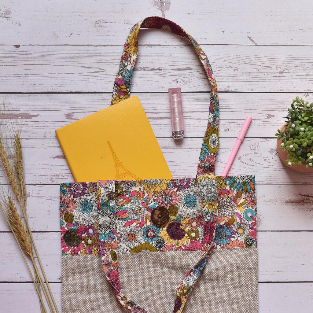 Túi tote phối hoa INDABYO thương hiệu TOMATO HANDMADE đi học, đi làm, đi chơi