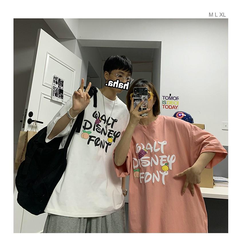 Áo thun tay lỡ WALT DISNEY FONT phông Unisex nam nữ tee oversize form rộng pull Ulzzang Streetwear Hàn Quốc vải mềm