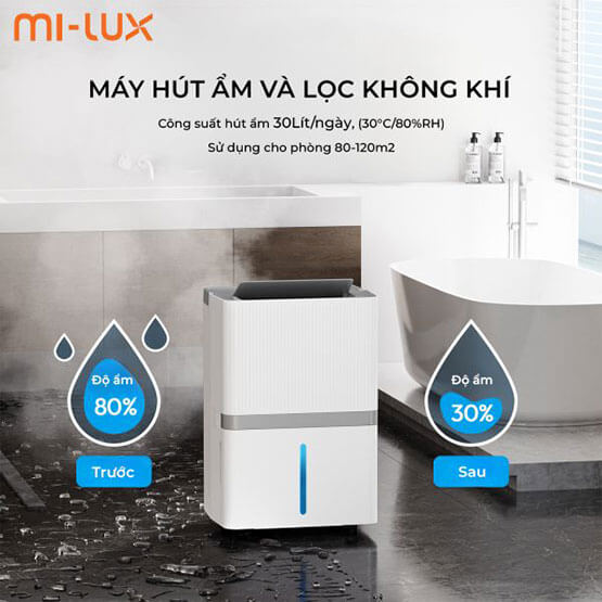 Máy Hút Ẩm Lọc Kiêm Không Khí Xiaomi Mi-Lux MD 20L Bảo Hành 24 Tháng Làm Sạch Khử Khuẩn - Hàng Chính Hãng