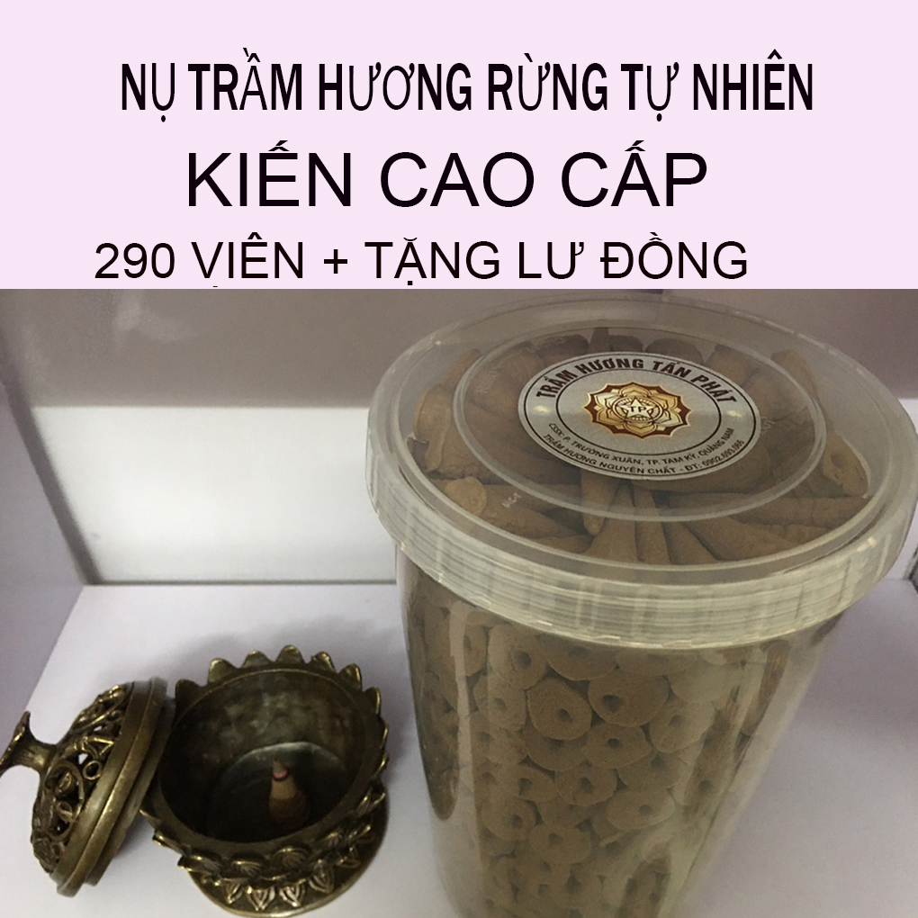 Nụ Trầm Hương Rừng thơm Tự Nhiên (Hộp 290viên +Tặng Lư Đồng