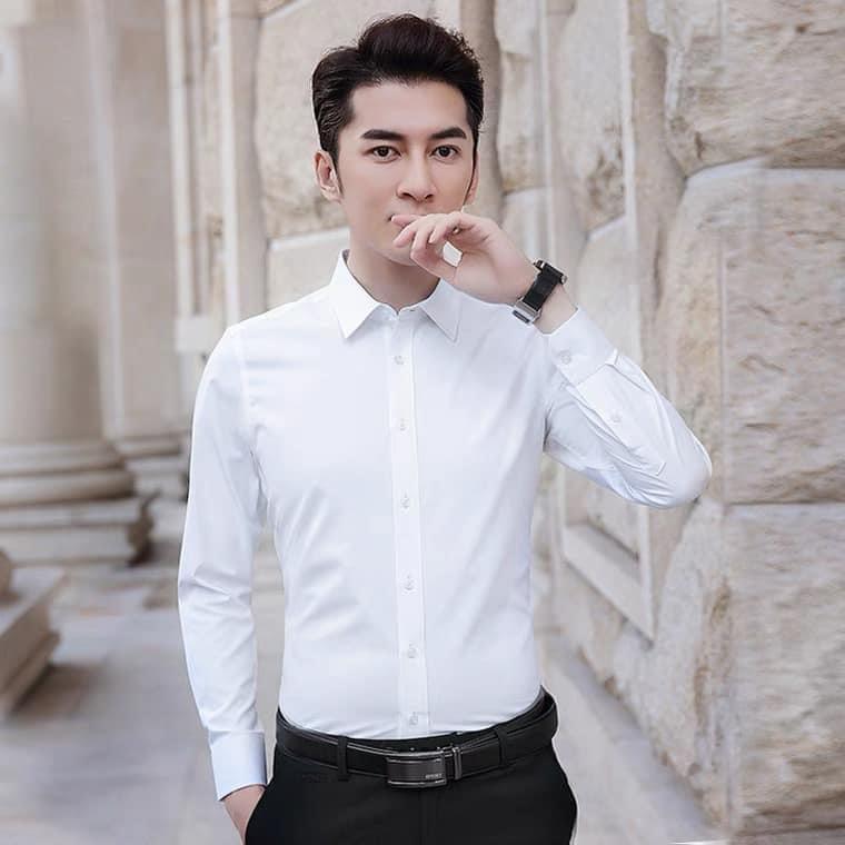 Áo sơ mi nam dài tay cổ bẻ chất liệu LỤA NẾN CAO CẤP, áo giữ dáng chuẩn form ôm sát người - SU 250