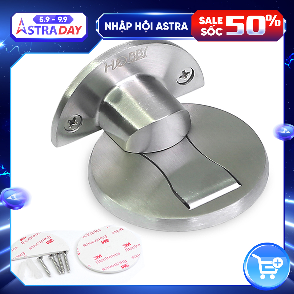 Chặn cửa đế dẹp nam châm giữ cửa 2 chiều inox 304 Hobby home decor CC2