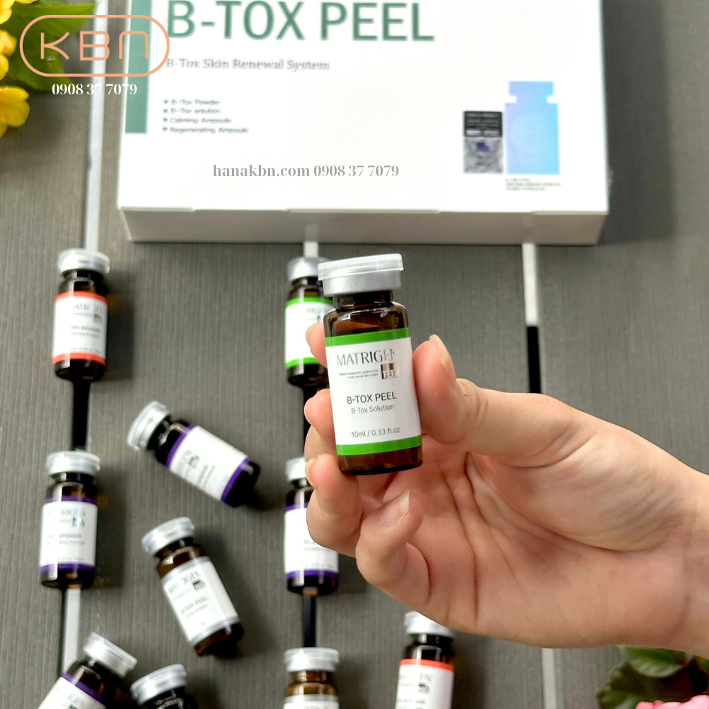 Tảo Peel Da B-TOX PEEL, Tảo Tái Tạo Da 4 Màu - 12 Lọ/ Hộp - Loại Bỏ Độc Tố, Mụn, Làm Sạch Da (Hàng Chính Hãng)