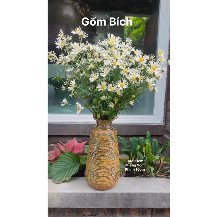 Bình Hoa Lọ Hoa Dáng Chai Men Sắc Màu Cao 31cm Gốm Sứ Bát Tràng - Gốm Bích