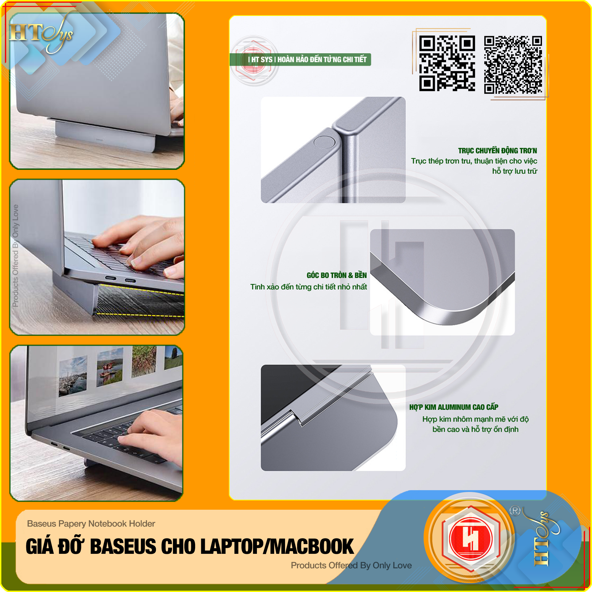 Giá đỡ gấp gọn hợp kim nhôm cho Laptop/Macbook - Đế tản nhiệt dạng xếp, siêu mỏng Baseus Papery Notebook Holder  (0.3cm slim, 8° Angle, Foldable, Portable Alloy Laptop Stand)-Hàng Nhập Khẩu