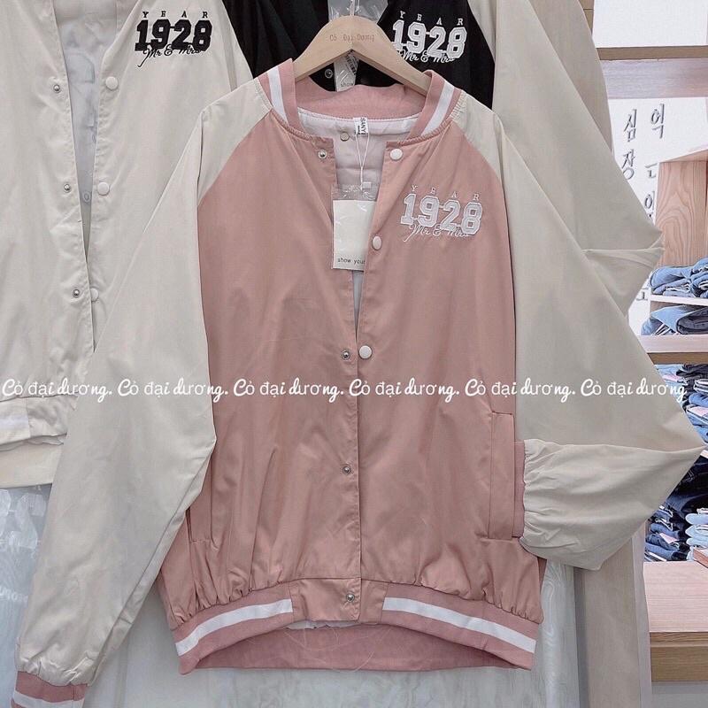 Hình ảnh Áo khoác bomber dù 2 lớp thêu 1928 phối tay unisex ulzzang nam nữ, Áo Khoác Bomber Nữ 1928 Kiểu Croptop Vải Dù Mero 2 Lớp Phong Cách Trẻ Trung Cá Tính Hot Trend Mới