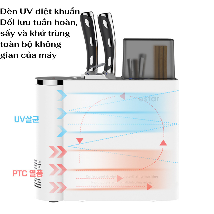 Máy sấy dao đũa ESTAR UV890 - UV diệt khuẩn, máy sấy tháo rời - Hàng nội địa Hàn Quốc - Hàng chính hãng