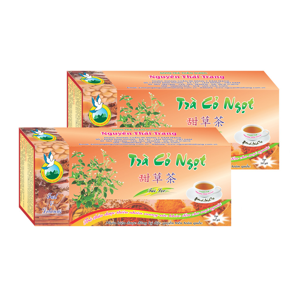 Combo 3 Hộp Trà Cỏ Ngọt Cho Người Tiểu Đường (Hộp 50 Túi Lọc X 2g)- Nguyên Thái Trang – Thảo Dược Thiên Nhiên – Tốt Cho Sức Khỏe