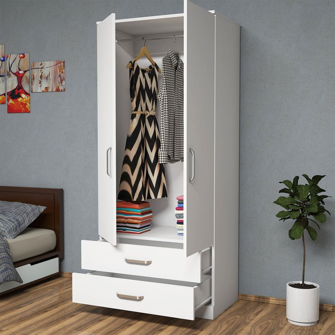 Tủ quần áo gỗ hiện đại SMLIFE Cashuna | Gỗ MDF dày 17mm chống ẩm | D80xR47xC180cm