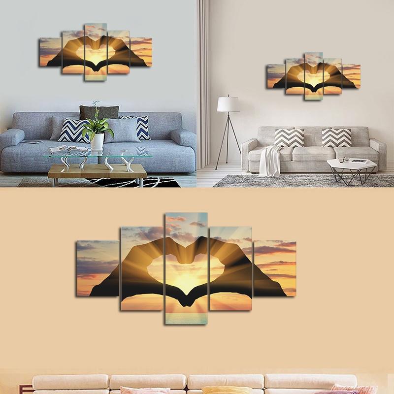 5 Panels Modern Canvas Wall Hanging Picture Printing Art Oil Home Decor Unframed HB