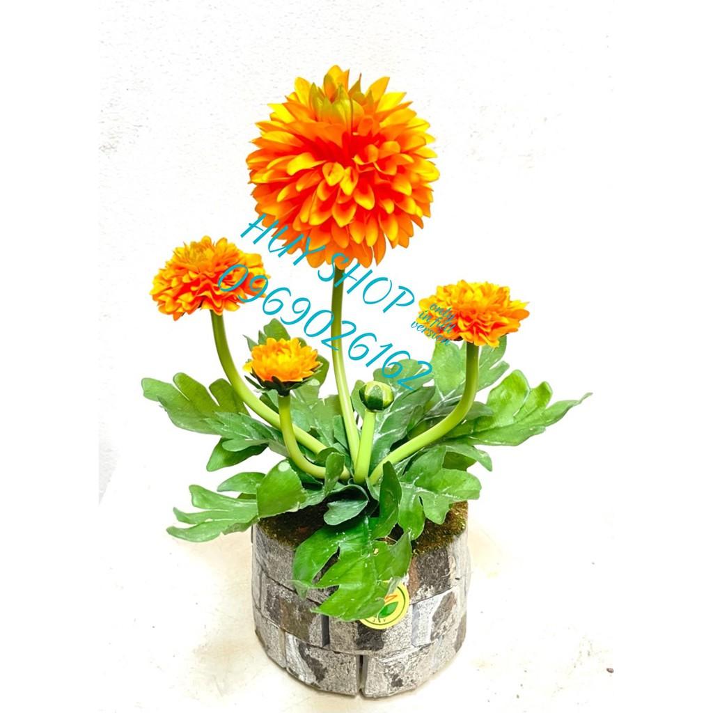 LỌ HOA CÚC NHÂN TẠO ĐỂ BÀN 20CM