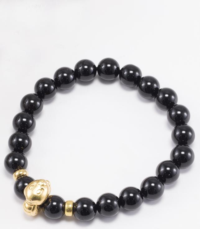 Vòng Tay Đá Thiên Thạch Charm Tuổi Tỵ Bạc Mạ Vàng 24K Ngọc Quý Gemstones