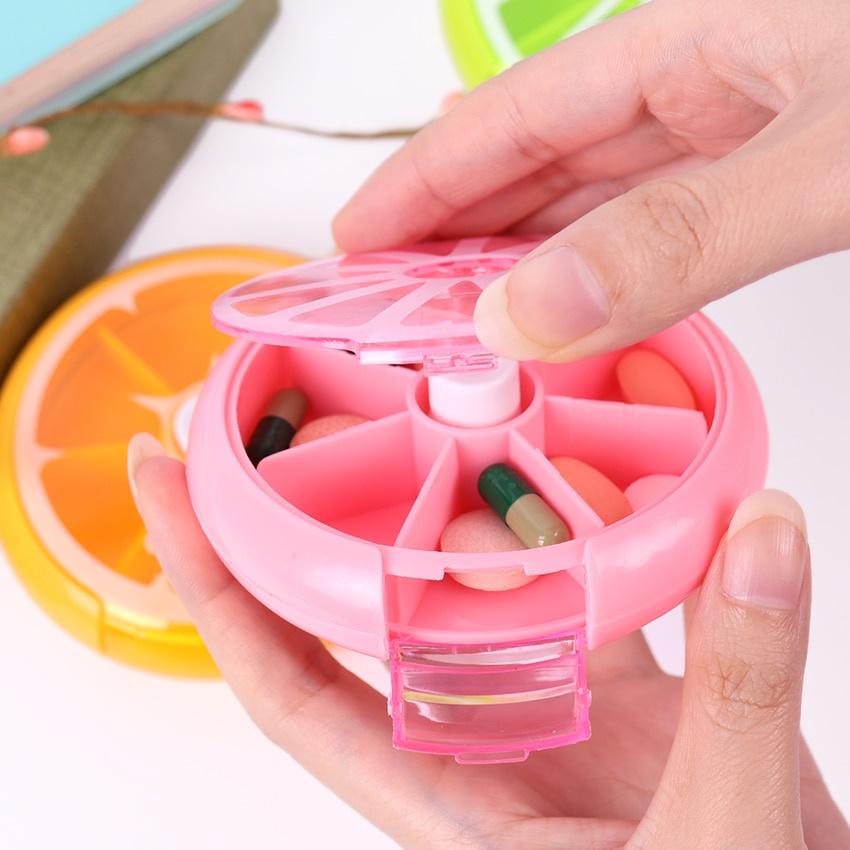 7 Day Pill Box Weekly Rotating Travel Pill Case Splitter Pill Organizer Portable Medicine Box Pill Container Health Care Tools