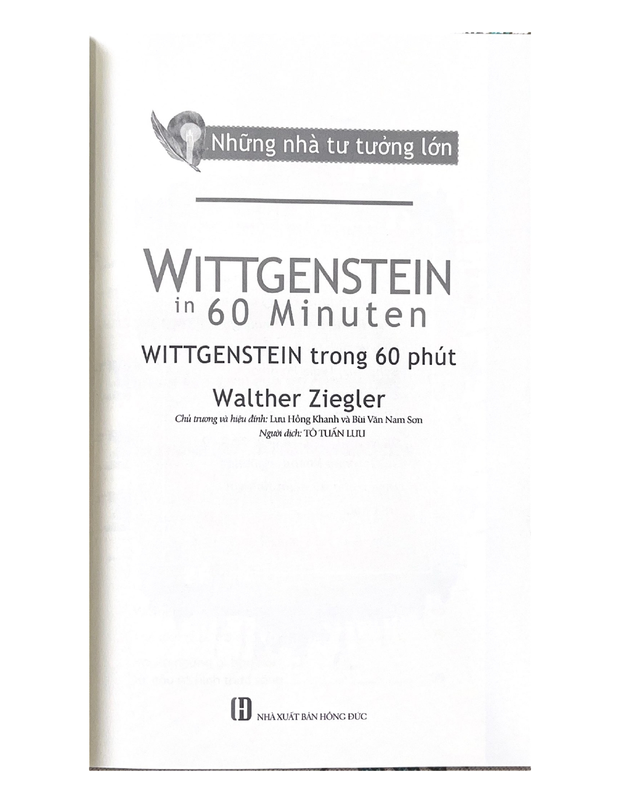 Những Nhà Tư Tưởng Lớn - Wittgenstein In 60 Minuten - Wittgenstein Trong 60 Phút – Vanlangbooks