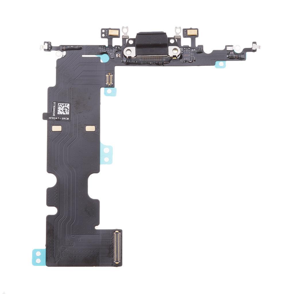 Charging Port Dock Connector Flex Cable with Headphone Jack Microphone Replacment Assembly for Apple iPhone 8 Plus Black/White