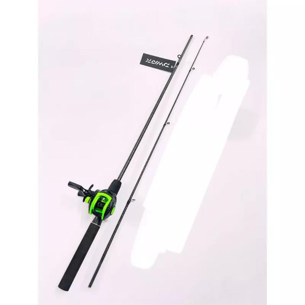 Bộ cần câu lure máy ngang kèm máy giá rẻ  - Combo bộ cần lure Sói Đen máy ngang giá rẻ