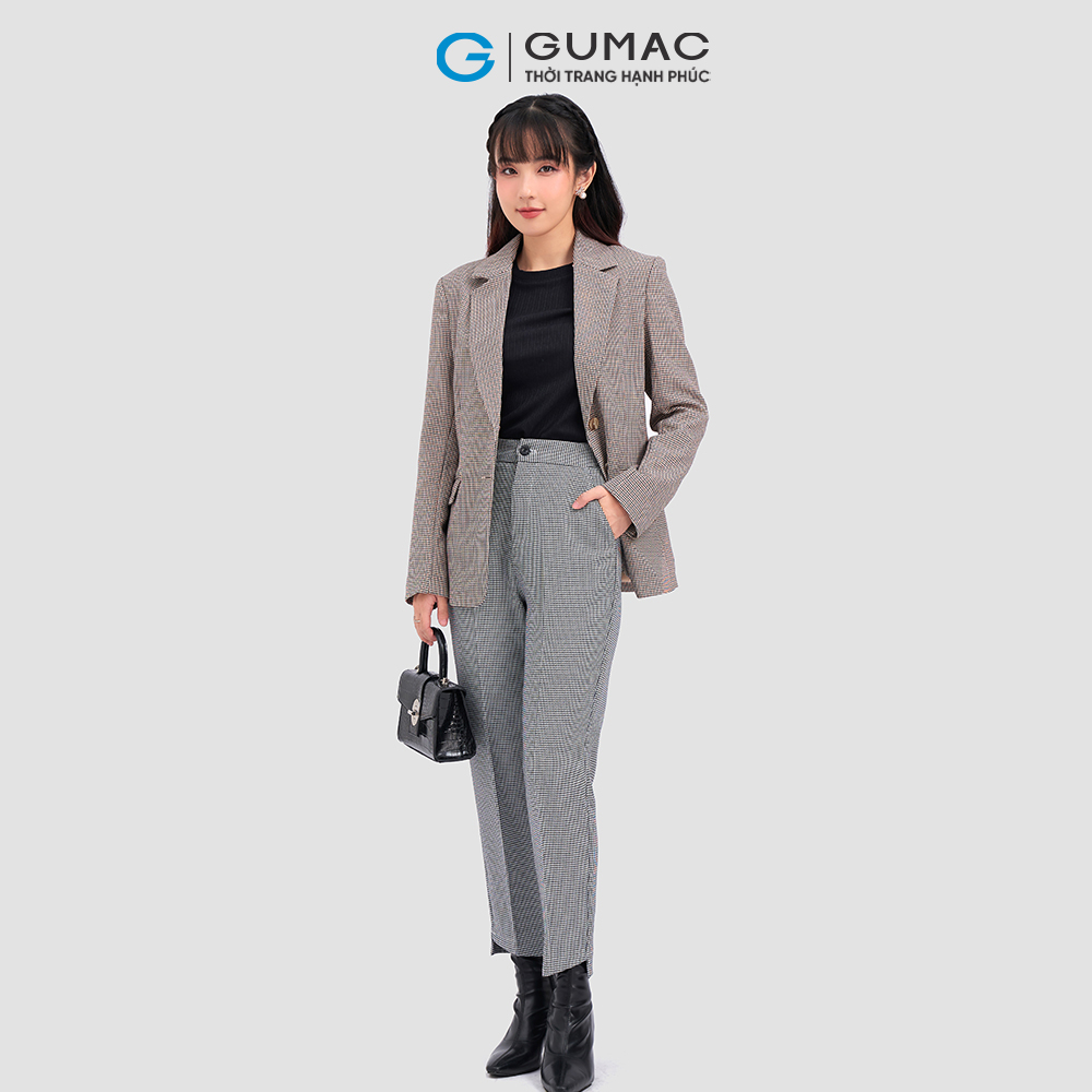 Quần ống đứng lai xéo QC12048 thời trang GUMAC