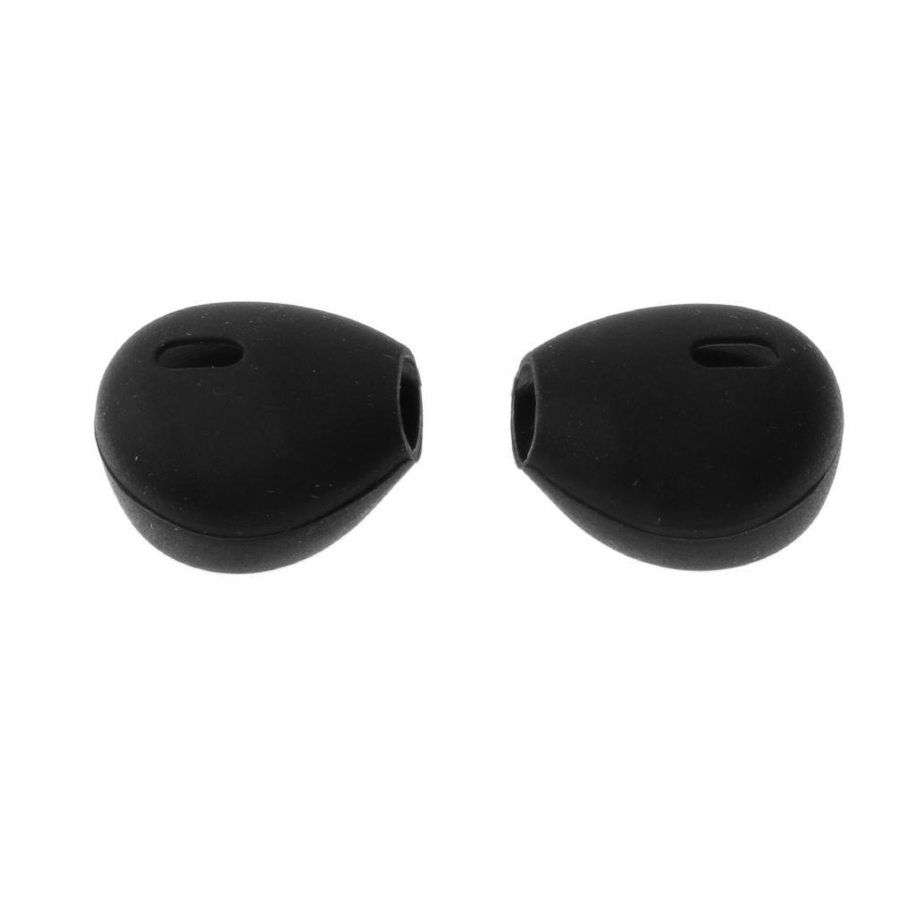 2x1 Pair Silicone Earbuds Eartips Caps Compatible for AirPods Black