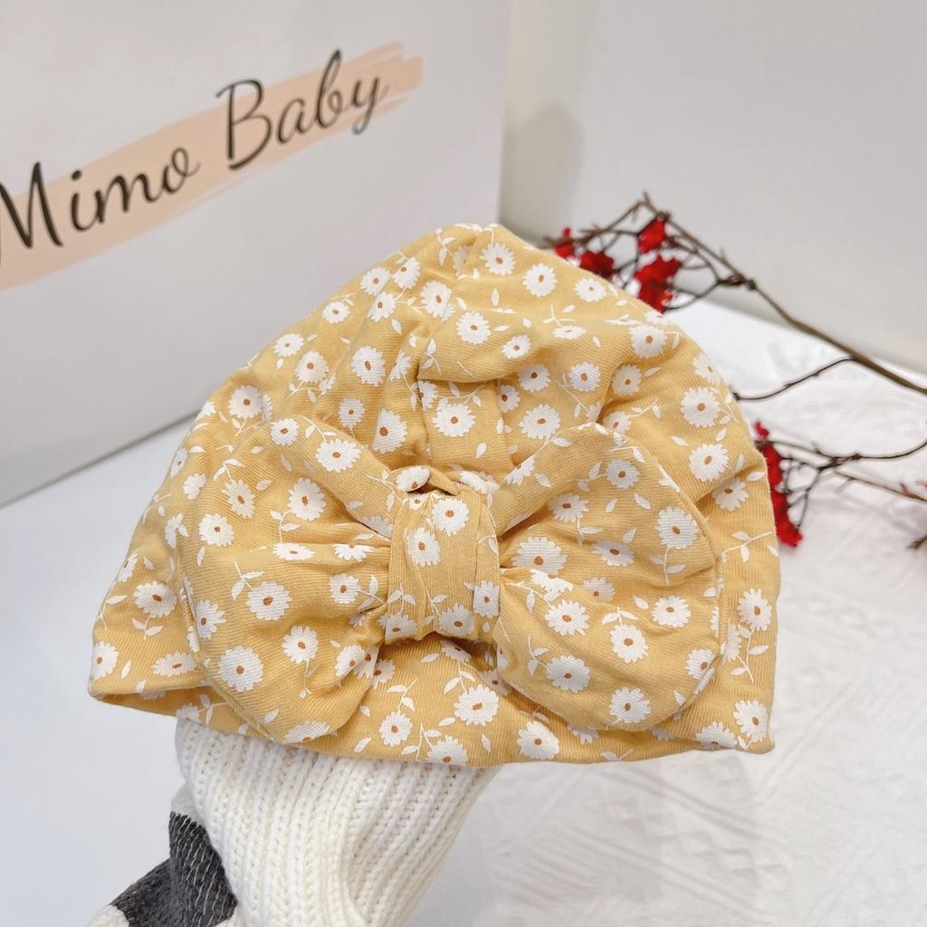 Mũ nón turban nơ vàng hoa đáng yêu cho bé 5-7kg Mimo Baby MTB70