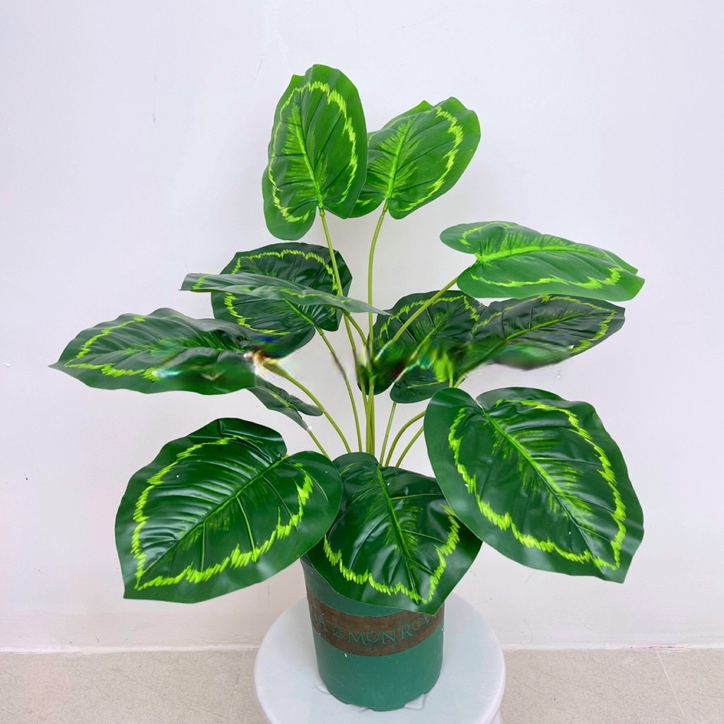 Cây trầu bà giả - 12 lá - cao 60cm - Cây giả, hoa lụa trang trí nhà cửa